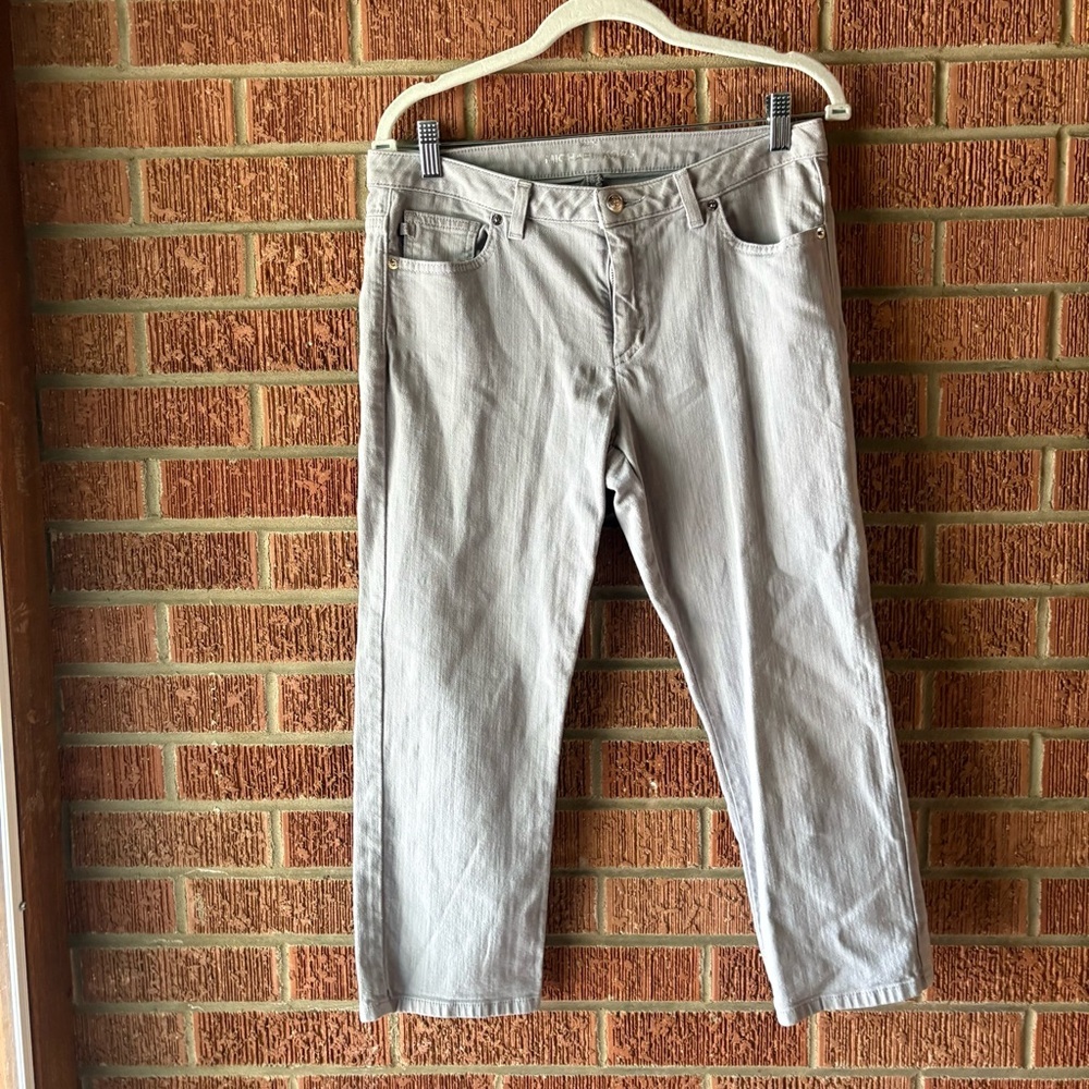 Michael Kors Gray Straight Leg Cropped Mid Rise Jeans Size 8
